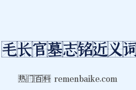 毛长官墓志铭近义词是什么意思的图片